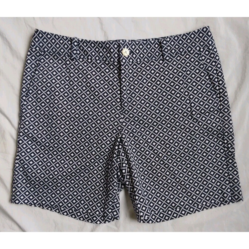 Chaps Shorts Blue White High-Rise Pocketed Preppy Women's Size 10